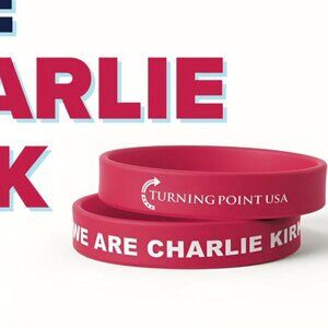 NEW "WE ARE CHARLIE KIRK" TURNING POINT USA RED WRISTBAND RIP CHARLIE